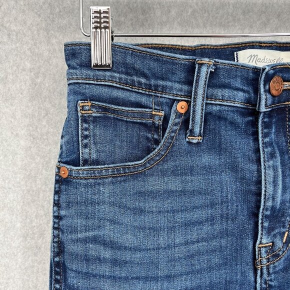 Madewell Womens 10" High Rise Skinny Jeans Size 26 Tall Long Classic Whiskering - Picture 5 of 15